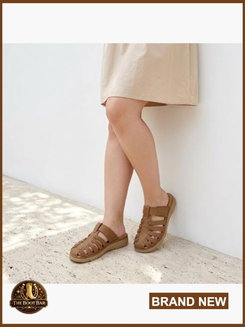 Closed Toe Mules with Memory Foam Insole Slip On Sandals - Picture 6 of 7